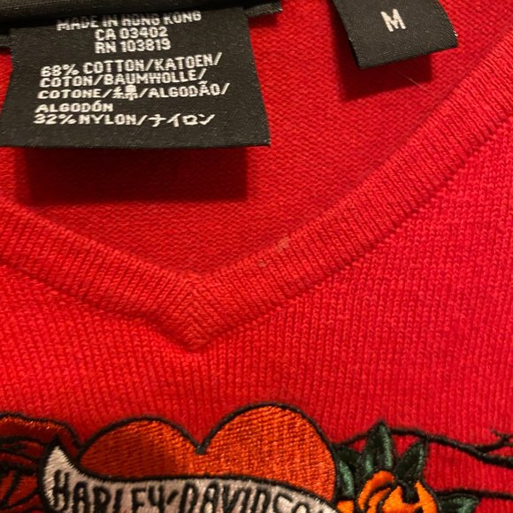 Harley Davidson women's  Red V-Neck Tank Top Size Medium - Picture 4 of 6